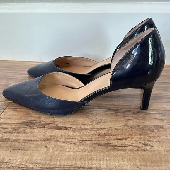 Franco Sarto Navy Patent & Smooth Leather Pointed Toe Women's Pumps Size 9 - Picture 3 of 7